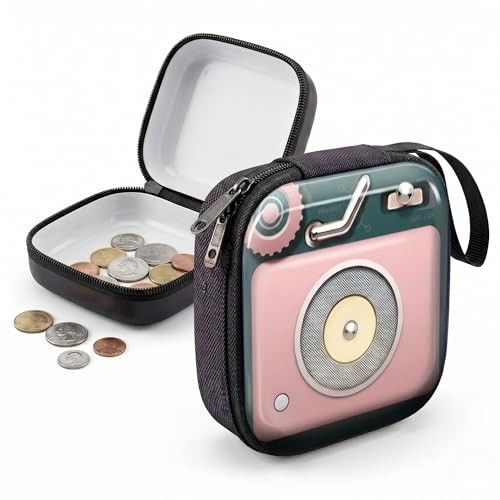 Kraptick Multipurpose Coin Pouch for Men & Women, Compact Coin Organiser, Cash & Coin Holder Pouch, Stylish Mini Money Pouch for Everyday Use (Peach)