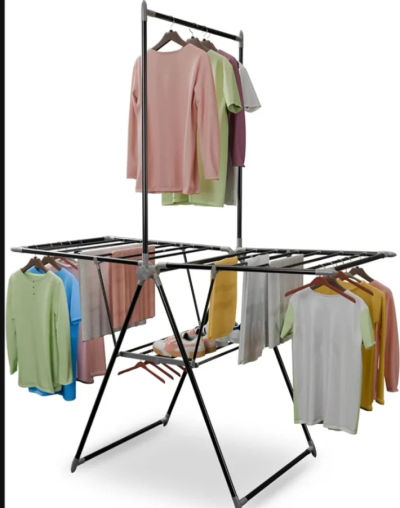 Lifelong Foldable Clothes Drying Stand | Heavy-Duty Alloy Steel Laundry Rack for Balcony & Indoor Use | Multi-Level Cloth Hanger with Rods & Shelves | Rust-Resistant | Drying Stand Rack