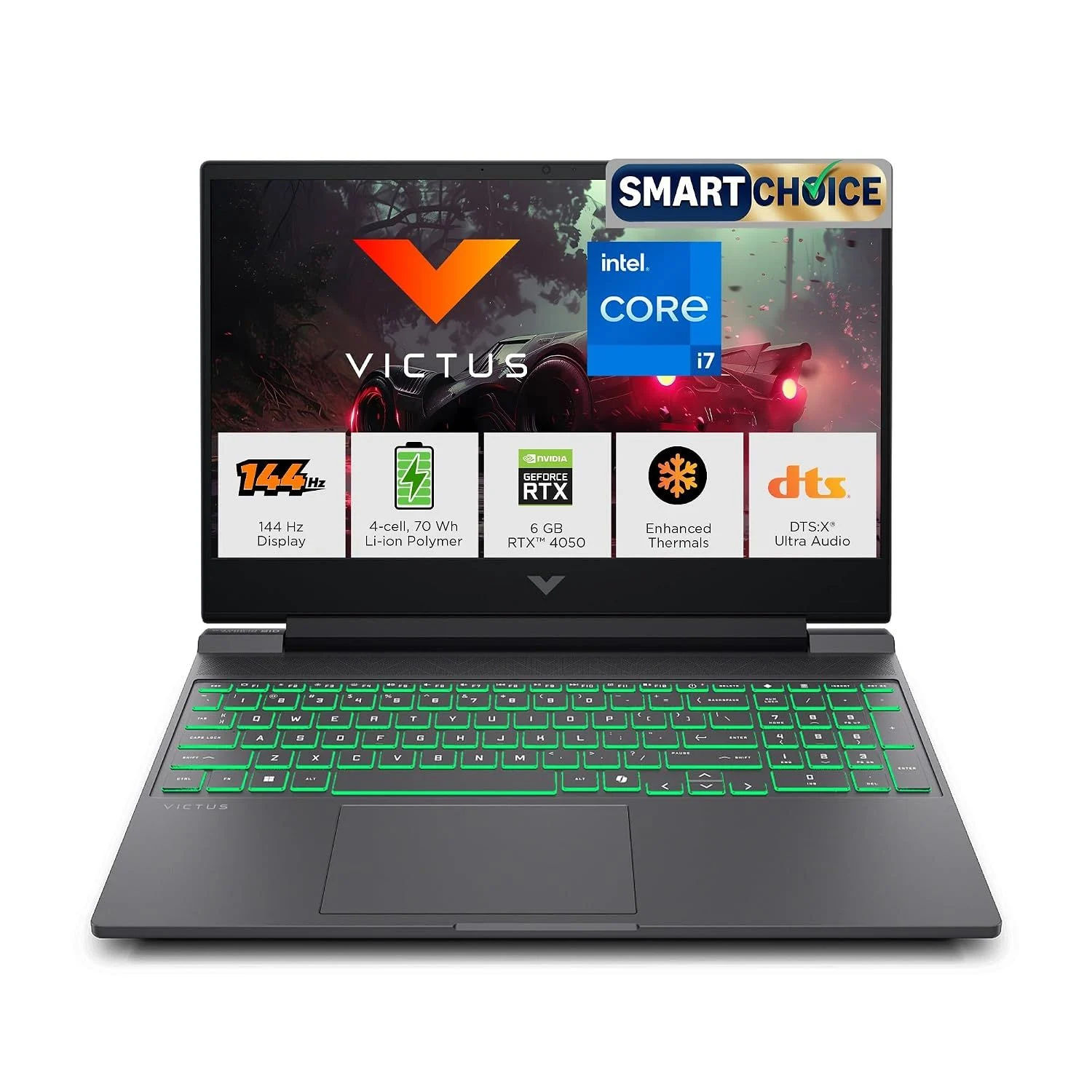 HP Smartchoice Victus, 13th Gen i7-13620H, 6GB RTX 4050, 16GB DDR4(Upgradeable) 512GB SSD, 144Hz, 300nits, 15.6''/39.6cm, Win11, Office24, Mica Silver, 2.3kg, fa2100tx, Xbox Gamepass* Gaming Laptop