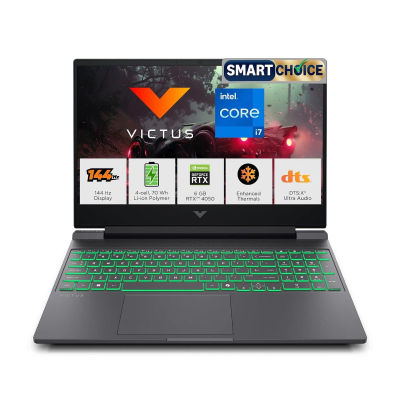 HP Smartchoice Victus, 13th Gen i7-13620H, 6GB RTX 4050, 16GB DDR4(Upgradeable) 512GB SSD, 144Hz, 300nits, 15.6''/39.6cm, Win11, Office24, Mica Silver, 2.3kg, fa2100tx, Xbox Gamepass* Gaming Laptop