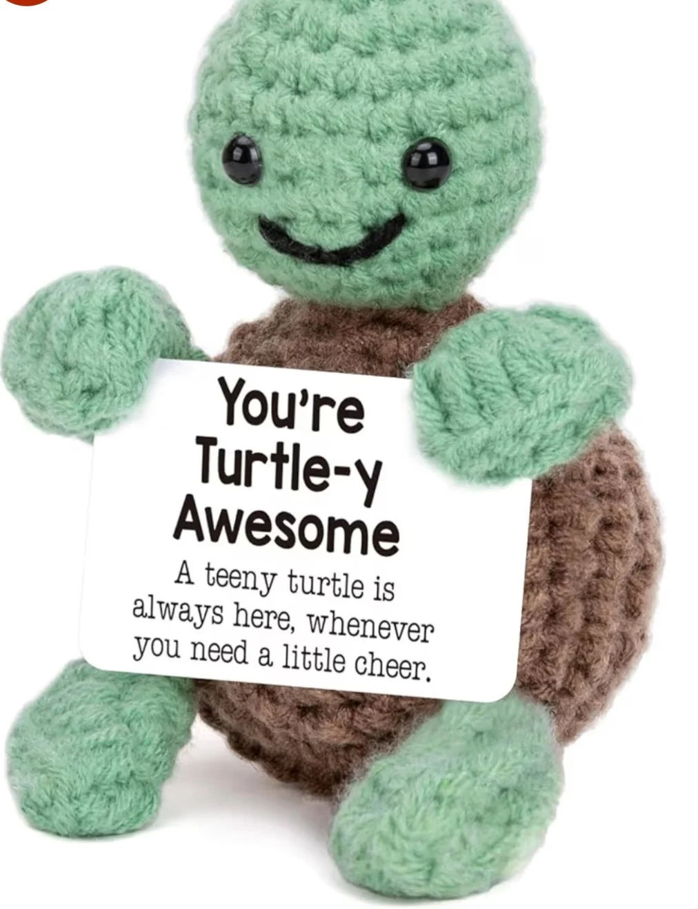VRB Dec 1 Pcs Handmade Crochet Toys Desk Decor with Positive Cute Motivational Crochet Toys Gift for Office Home Gifts for Women Home Decor,Gifting,etc. (1 pcs Positive Turple Stuffed Crochet)