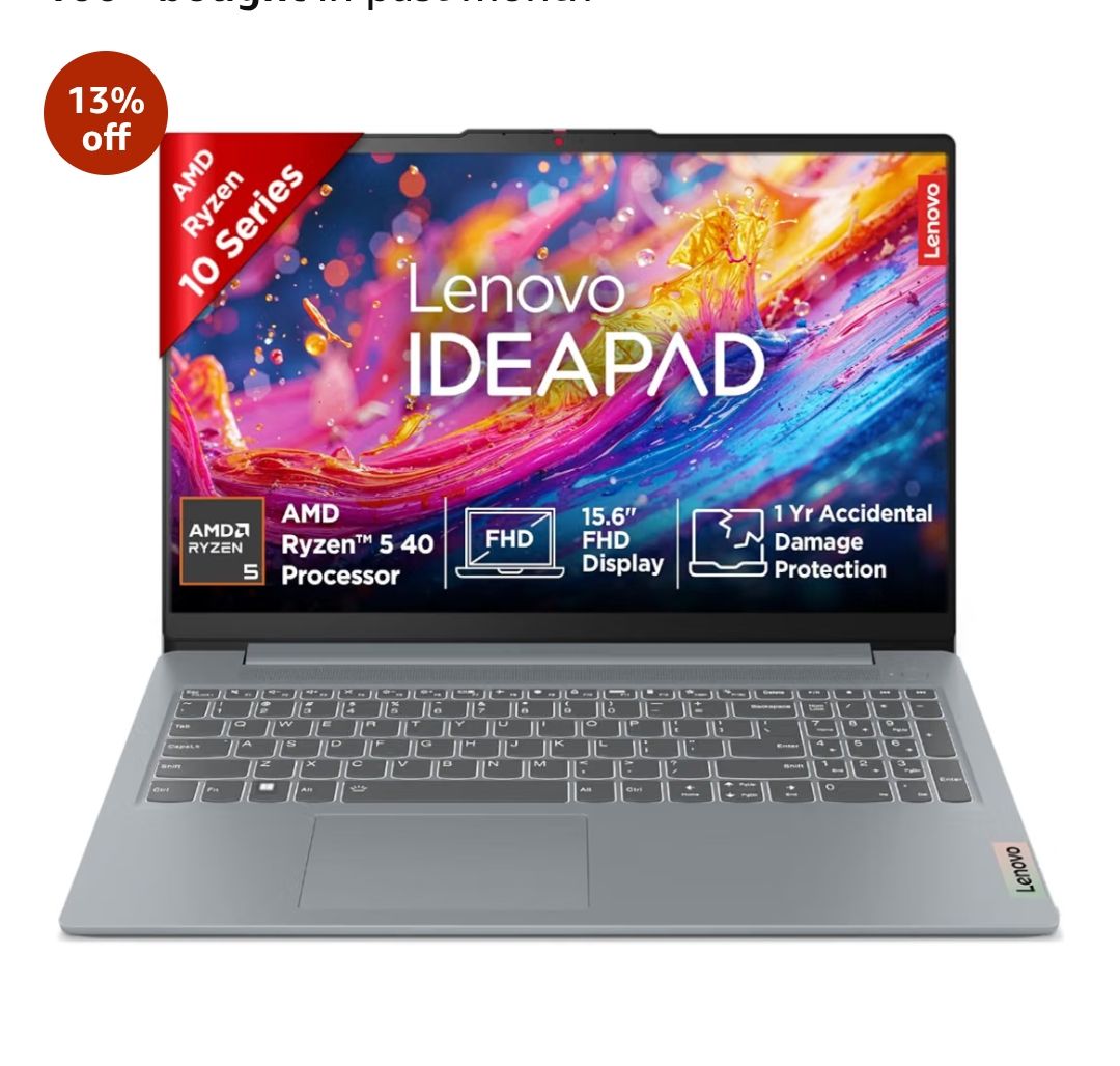 Lenovo IdeaPad Slim 3, AMD Ryzen 5 , 16GB RAM, 512GB SSD, FHD Thin and Light Laptop, 15.6" (39.6cm), Windows 11, Microsoft 365 Basic + Office 2024, Grey, 1.6Kg, 82XQ01HQIN, Backlit Keyboard, Laptop