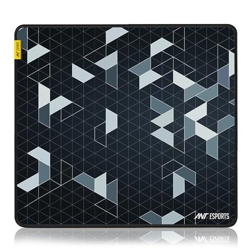 Ant Esports Prism Mouse Pad with Anti-fray Stitching, Waterproof Surface & Non-Slip Rubber Base with Stitched Edges Gaming Mouse Mat for Laptop, Compatible with Laser and Optical Mice - Black