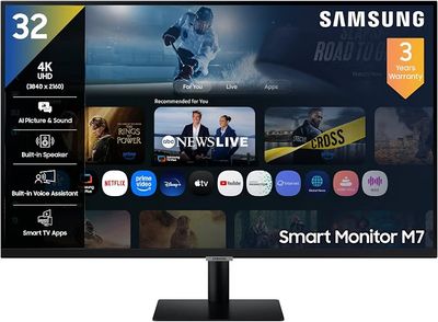 Samsung 32" (80 cm) 4K M7 Vision AI Smart Monitor|UHD 3840 x 2160