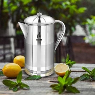 Dhara 2 Liter Stainless Steel Serving Water Jug with Ergonomic Pouring Handle