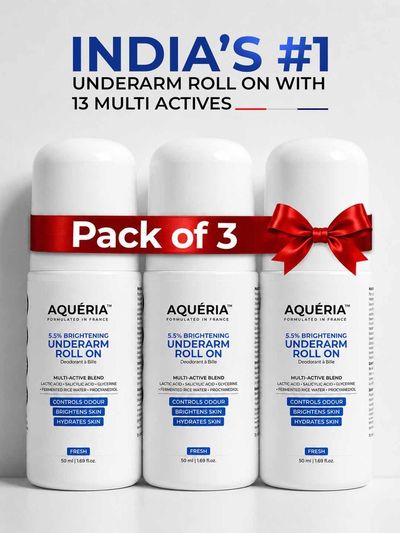 Buy Aqueria Set Of 3 5.5% AHA BHA Brightening Underarm Roll On 50 Ml Each - Roll Ons for Unisex 43257870 | Myntra