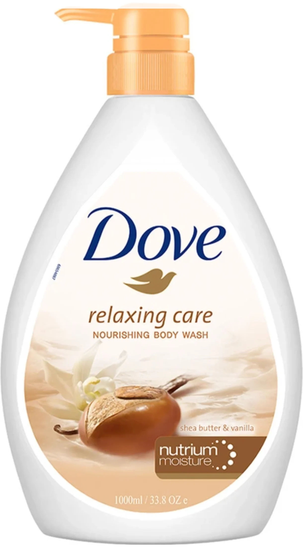 DOVE Relaxing Shea Butter Body Wash with Vanilla for Soft Skin, Soothing Scent (1000 ml)