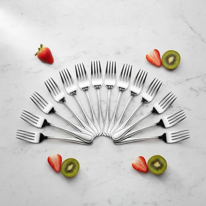 Mumma's LIFE Stainless Steel Dinner Forks Set for Home & Kitchen | 12 cm Fruit Forks with Mirror Finish | Set of 6 Piece