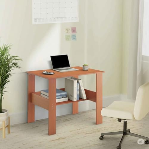 Amazon Solimo Engineered Wood Computer Desk with Shelf | Brown