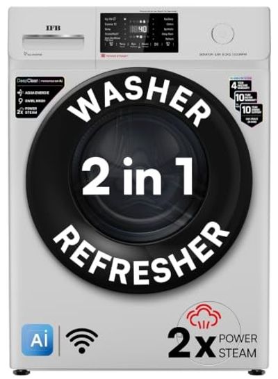 IFB 8 Kg 5 Star, DeepClean® Technology, AI Powered, WiFi, Fully Automatic Front Load Washing Machine (SENATOR GXN 8012 CMS, PowerSteam®, 9 Swirl, Steam Refresh, Inbuilt Heater, Eco Inverter, Grey)
