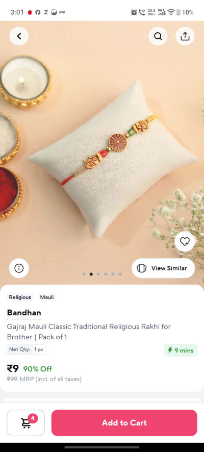 Rakhi in 9rs 90%
