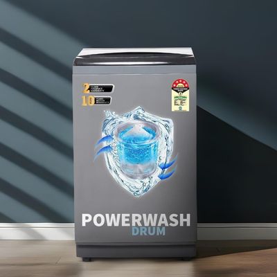 SHARP 9 kg Fully Automatic Top Load Washing Machine with Toughened Glass (ES-T90N-GY, Inox Grey, Soft Close, Hot & Cold Water Dual Inlet, Add Laundry)