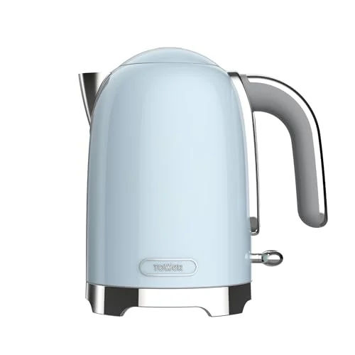 Tower Electric Kettle 1.7L Metal Body Auto Shut-Off 360° Base Blue