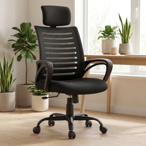 INNOWIN Mini Jazz High-Back Ergonomic Mesh Office Chair | Height Adjustable Desk Chair with Heavy Duty Metal Base
