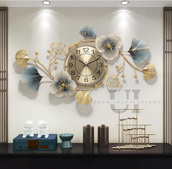 Metal Wall Clock Big Antique Decorative Stylish Latest Watch & Decoration Design For Home Decor Interior Gold For Bedroom Living Room Dining Office Farm Cafes Restaurant Hotels House Hall Item 70cm