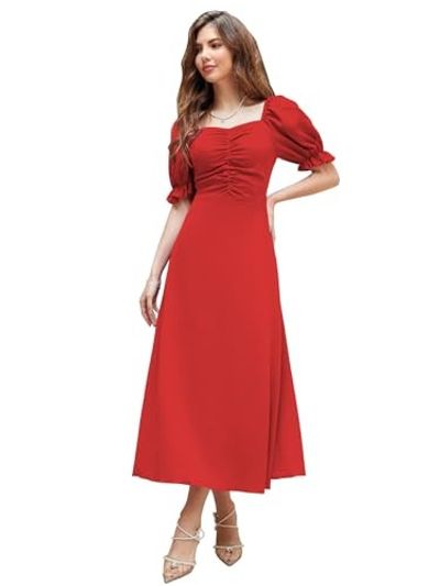 Shasmi Sweetheart Neck Ruched A-Line Long Evening Dress for Women