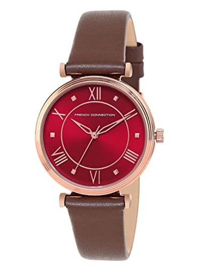 French Connection Mirage Women's Round Dial Maroon Strap Watch - FCP32BRL