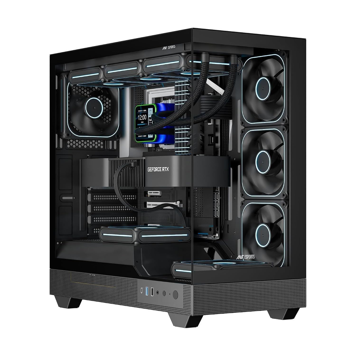 Ant Esports Crystal Neo Mid-Tower Gaming Cabinet - Black