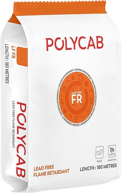 Polycab LF FR 180M coil | 4 SQ MM | Flame Retardant technology | Lead free insulation | 99.97% high purity copper