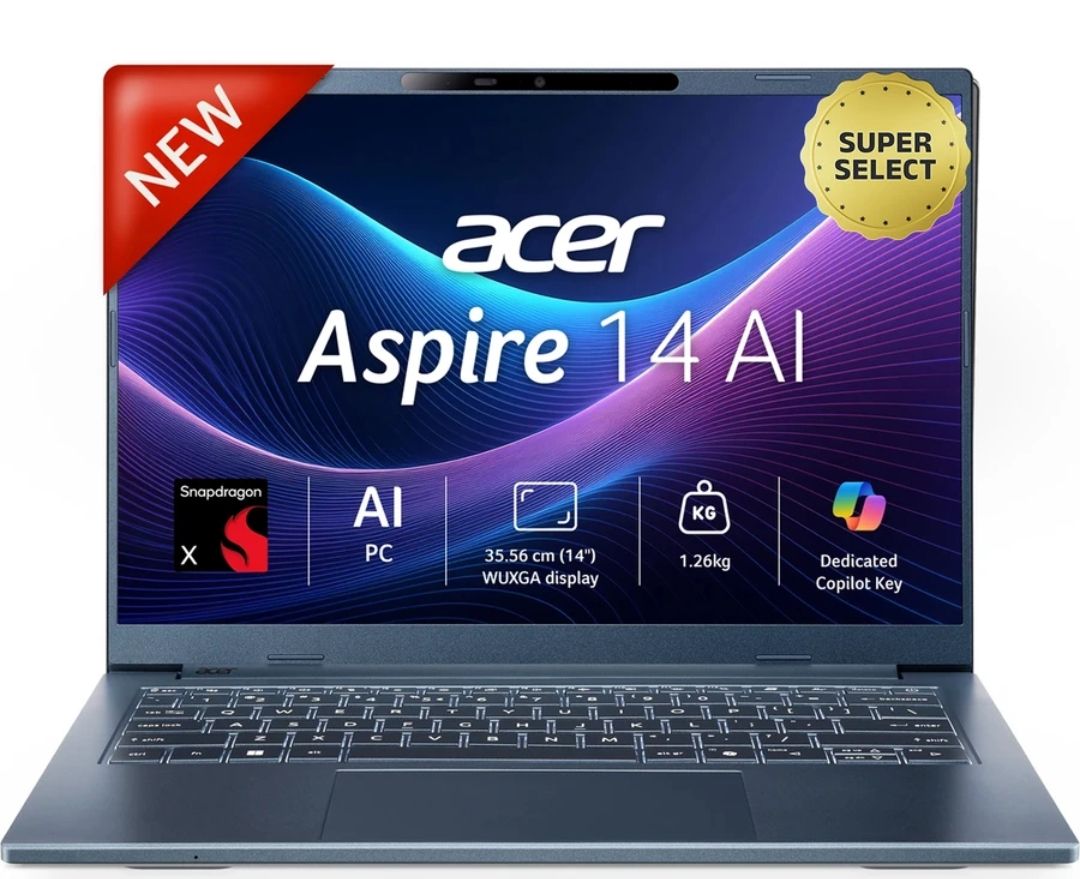 Acer Aspire 14 Al Office 2024 + M365 Basic Snapdragon X - (16 GB/512 GB SSD/Windows 11 Home)