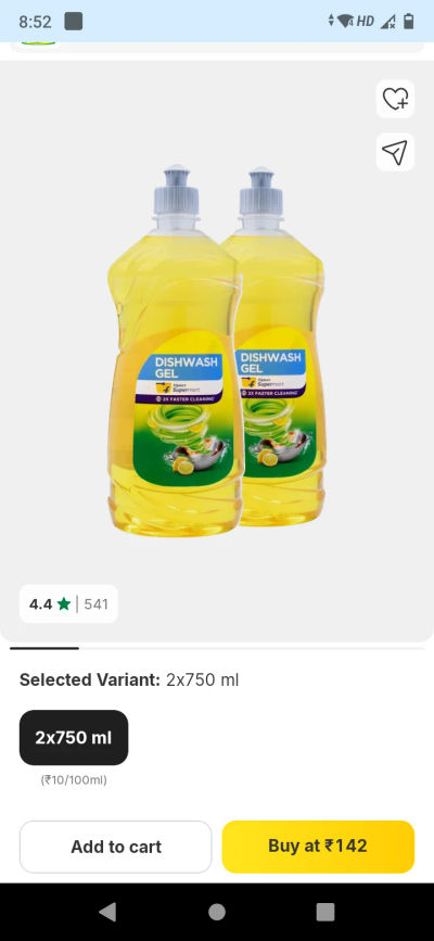 Take a look at this Lemon Dish Cleaning Gel on Flipkart (1.5L )