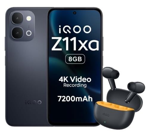 iQOO Z11xa 5G (Titan Black, 8+128 GB) Buds