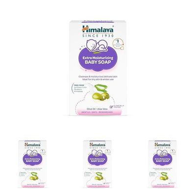 Himalaya Extra Moisturizing Baby Soap for Dry Skin | B3G1-125g Helps Lock In Moisture With Aloe-Milk Moisture Complex of Almond & Olive Oil | Clinically Tested | No. 1 Doctor Recommended Brand