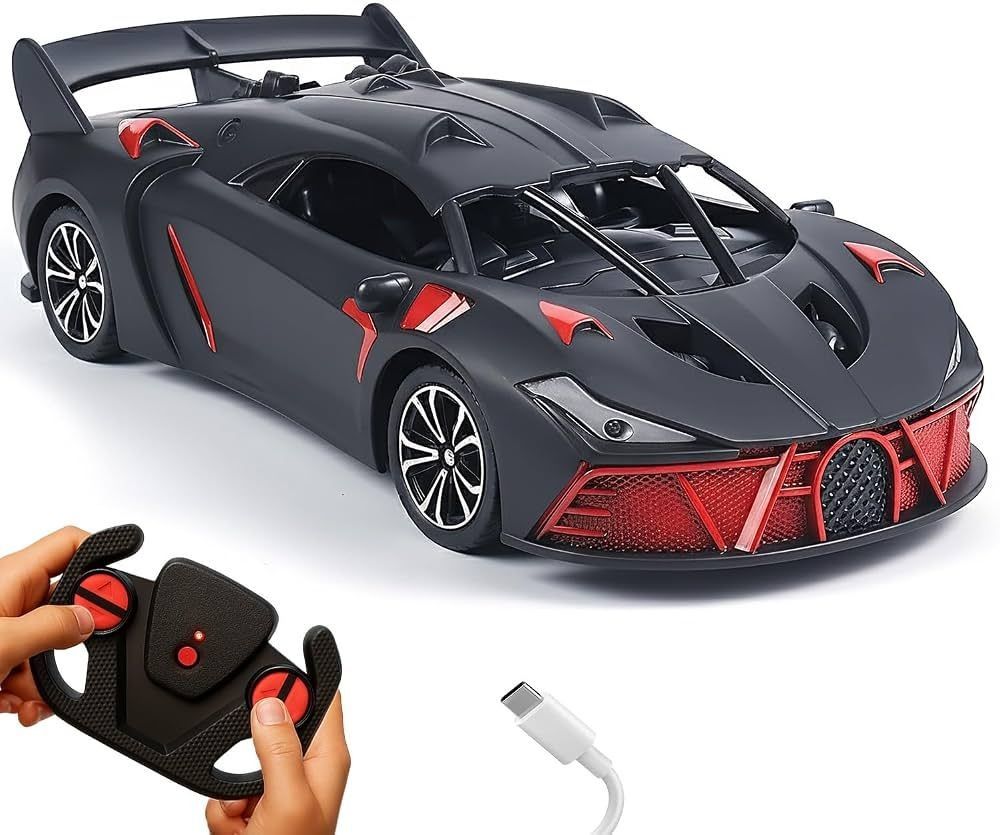 Rechargeable Remote Control Car for Kids|2.4GHz, LED Headlights, Up to 90 to 120 min Non-Stop Play Time, 125ft Remote Range, Type-C Charging,