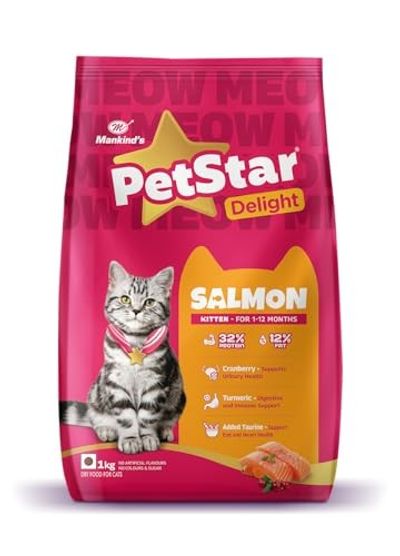 (Sample @ ₹99) Mankind PetStar Kitten Cat Food - Salmon Flavour (1 Kg)