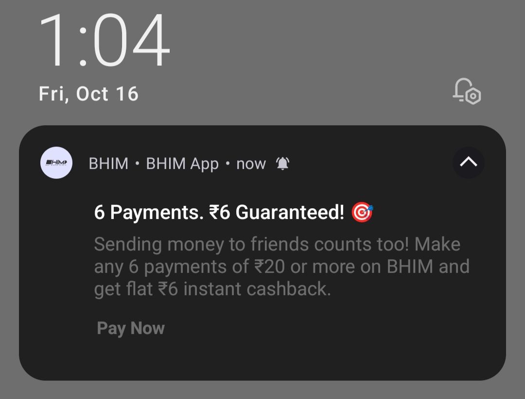 Bhim UPI: Earn Rs.6 on 6 UPI transactions
