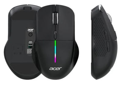 Acer Prism Dual Mode Wireless Mouse I 2.4G + Bluetooth I Silent Click I 3200 DPI I 6 Buttons I Lightweight 87g