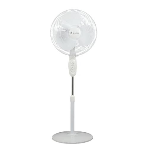 SINGER Brissa 31 High Air Delivery Pedestal Fan | 60W Power Saving | 100% Copper Motor | 75 CMM Air Flow | Silent Operation | Adjustable Height | 2 Years Warranty | ISI Certified