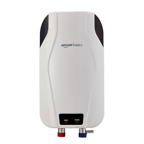 Amazon Basics 3L Instant Water Heater | 3KW | Geyser with PP Body & SS Tank | Corded Electric | Rust Proof | 4 Level Safety | White