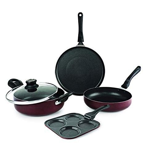 Cello Prima Uttapam Non Stick Aluminium Cookware Combo, (Red, Cherry)