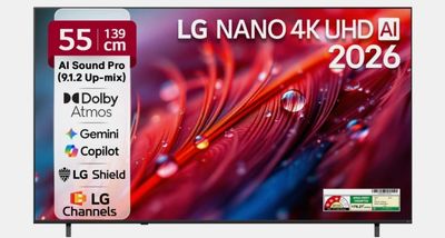 Lg (55 inch) Ultra HD (4K) LED Smart WebOS TV 2026 Edition with NANO Detail Enhancer, HDR10 Pro, 4K Super Upscaling Alpha7 AI Processor 4K Gen9,