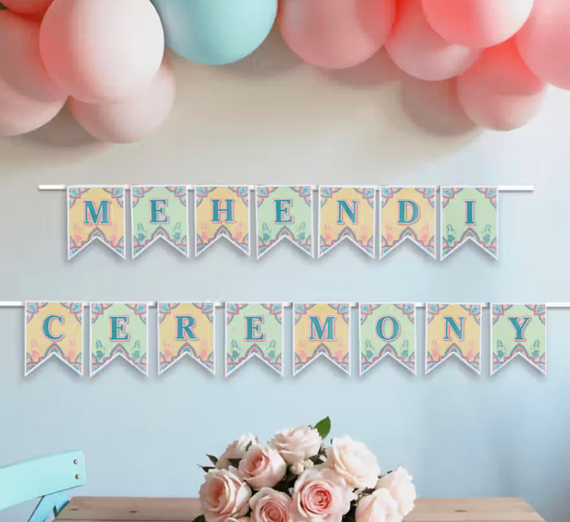 PropCon Mehendi Ceremony Multicolor Banner (Multicolor) on Instamart