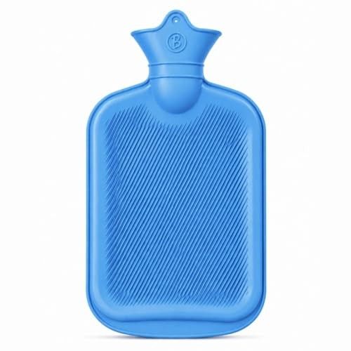 Hot Water Bag (2Ltr) for Pain Relief | Non-Electric Rubber Heating Bottle Period Cramps, Body Aches | Long Heat Retention | Wide Mouth with Leak Proof Cap & Skin Friendly Material (Blue)