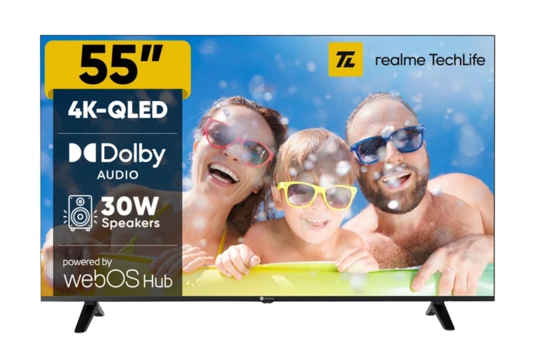 Realme TechLife 139 cm (55 inch) QLED Ultra HD (4K) Smart WebOS TV on Flipkart