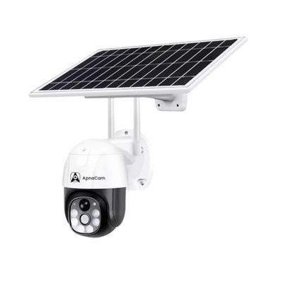 ApnaCam 4G SIM 5MP Solar Powered CCTV Outdoor Security Camera, Built-in Battery Solar Panel, IP66 Waterproof, 2-Way Audio, Surveillance for Agriculture, Construction Site, Farm & Warehouse
