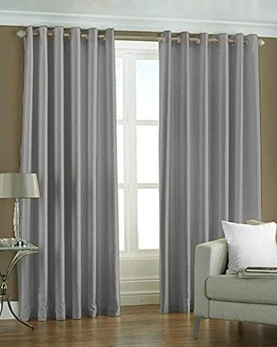 Kiara Creations Elegant Solid Semi-Sheer Curtains for Long Door- 8 Feet (Pack of 1) Grey