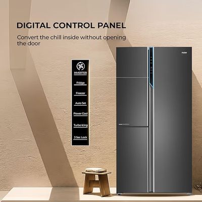 Haier SmartChoice 598L 3 Star 3-Door Side by Side Frost Free Fridge