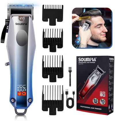 SOLIMPIA HT-675 Salon Series Professional Digital Display Cordless Hair Clipper Electric Hair Cutter Kit Wireless Hair Grooming Trimmers Set