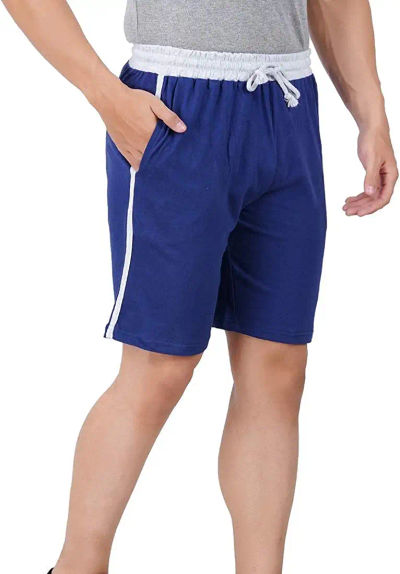Pride Apparel Blue Colour Men's Pure Cotton 2XL Shorts with Pockets