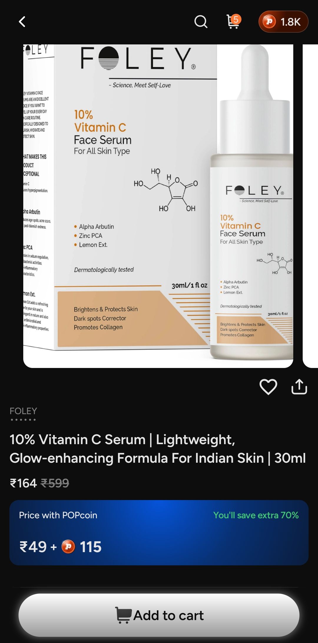 10% Vitamin C serum( Best rating on Flipkart)