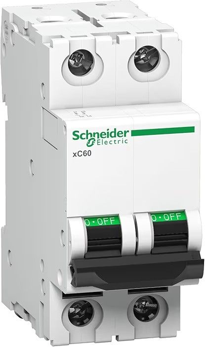 Schneider Electric Acti9 32A 2-Pole MCB (C Curve, Multicolour) | Miniature Circuit Breaker for Overload & Short-Circuit Protection