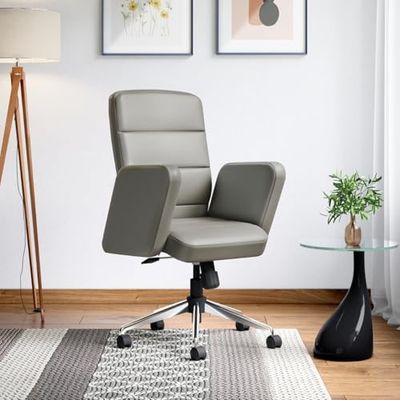 Interio by Godrej Chair Tufty Mid Back Leatherette Ergonomic Office Chair [₹6000 Coupon]