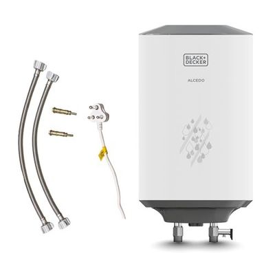 Black+Decker ALCEDO Geyser 15 Ltr | Storage Water Heater for Home | Single Line Welded | 2KW | Vitreous Glass Enamel Heating Coated Tank