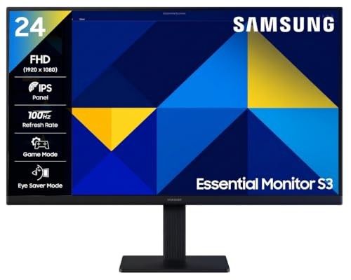 Samsung 24"(60.5 cm) Flat IPS Monitor|IPS Panel|FHD 1920 x 1080|100 Hz|New Super Slim Design|LS24D300GAWXXL|Black
