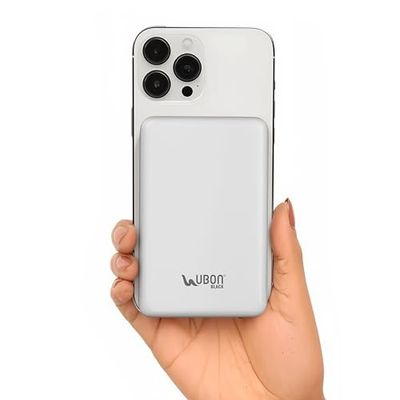 Ubon 10000mAh 22.5W Magsafe Wireless Power Bank with Strong Magnetic Hold, White - PBX105