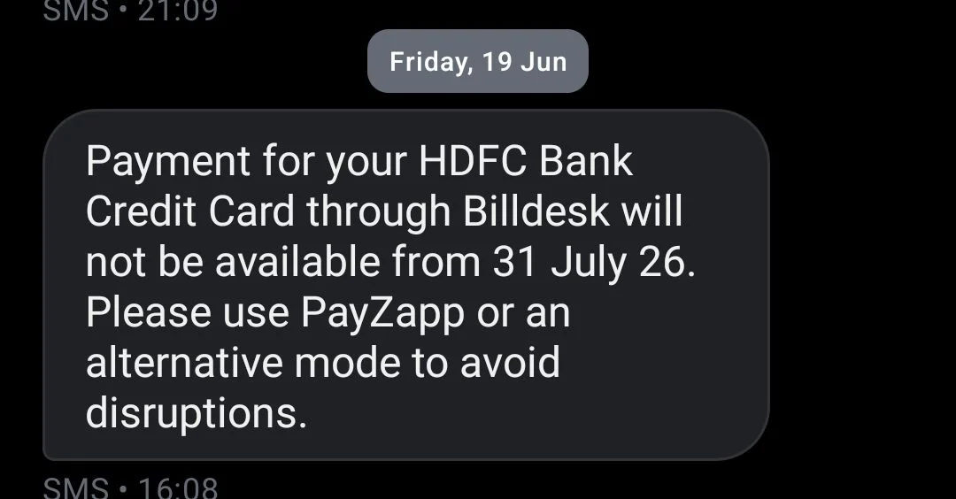 Any working QR code method / workaround for HDFC Credit Card advance bill payment post-Billdesk?